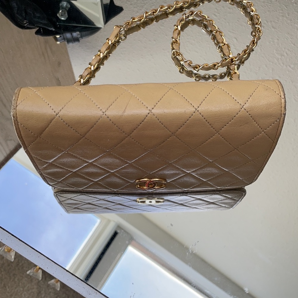 Authentic Tan Chanel Bag - Picture 4 of 12